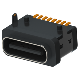 XB-TYPE C 8P-3 USB wasserdicht TYPE C 8P SMD Board wasserdichter weiblicher Sitz L=7,5mm (mit Stahlblech) Schale 2-polige Steckplatine